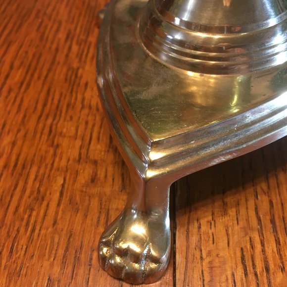 Vintage Brass Claw Footed Candleholder - Picture 6 of 13